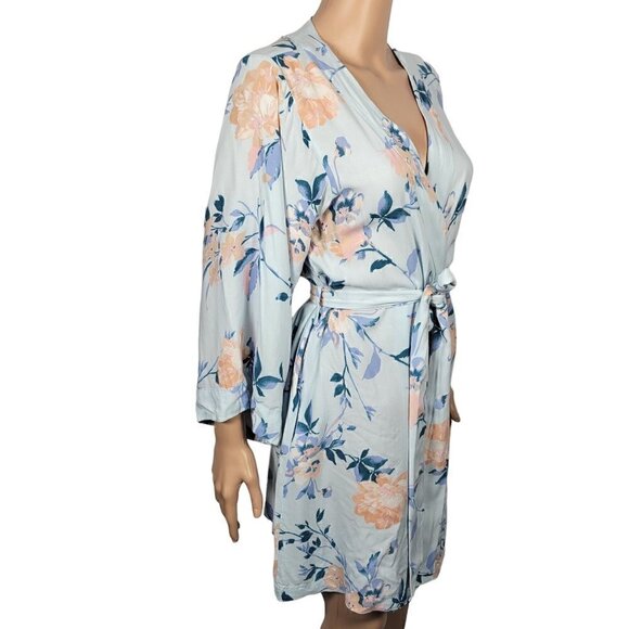 Yumi Kim Women's Dream Lover Bridal Light Blue Something Blue Floral Robe Size M - Picture 5 of 9